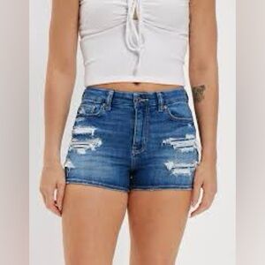 American Eagle Curvy Hi-Rise Shortie Denim‎ Shorts size 10